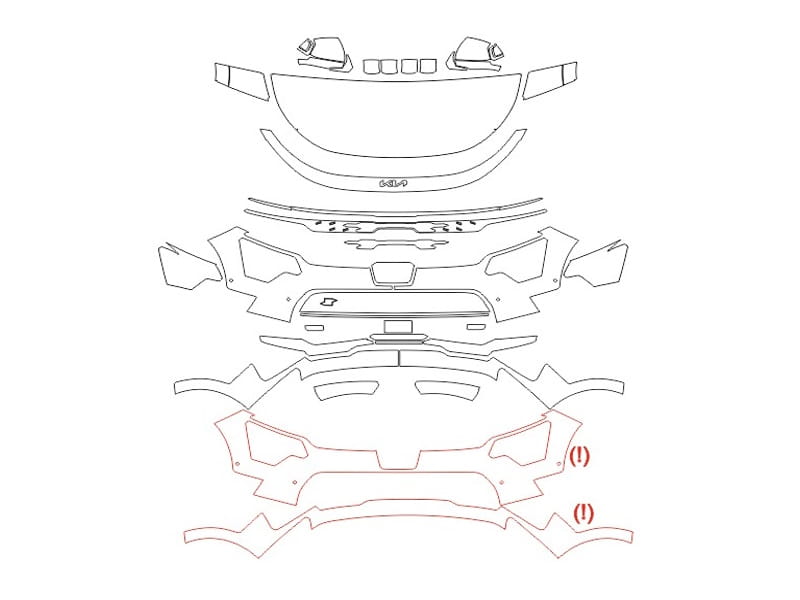 Formatki PPF do karoserii KIA Niro (2022) EV – zestaw