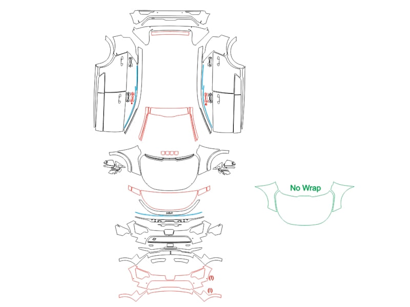 Formatki PPF do karoserii KIA Niro (2022) EV – zestaw