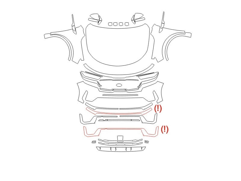 Formatki PPF do karoserii Kia Sorento (2020) – zestaw