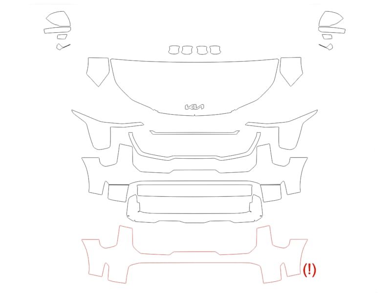 Formatki PPF do karoserii Kia Sorento (2024) X-Line – zestaw
