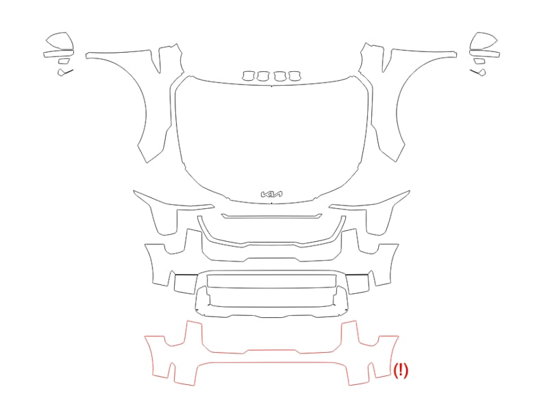 Formatki PPF do karoserii Kia Sorento (2024) X-Line – zestaw
