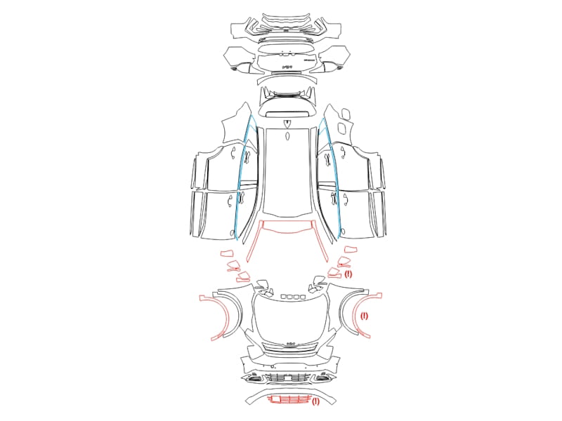 Formatki PPF do karoserii Kia Sportage (2022) SX – zestaw