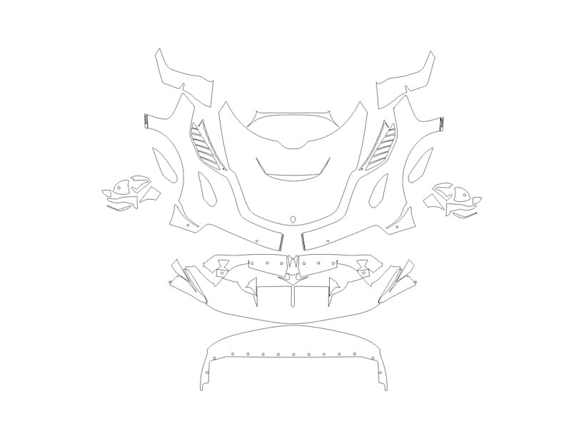 Formatki PPF do karoserii Koenigsegg Jesko Attack (2021) coupe – zestaw