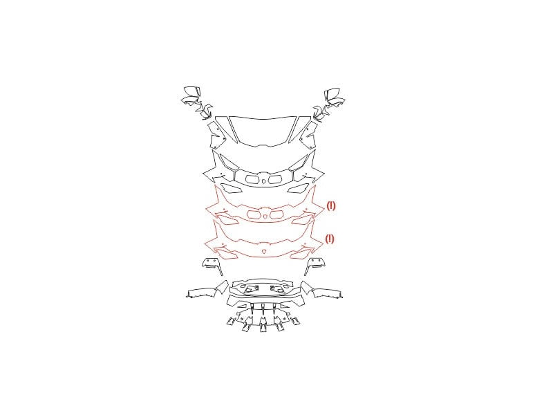 Formatki PPF do karoserii Lamborghini Huracan (2023) Sterrato Coupe – zestaw