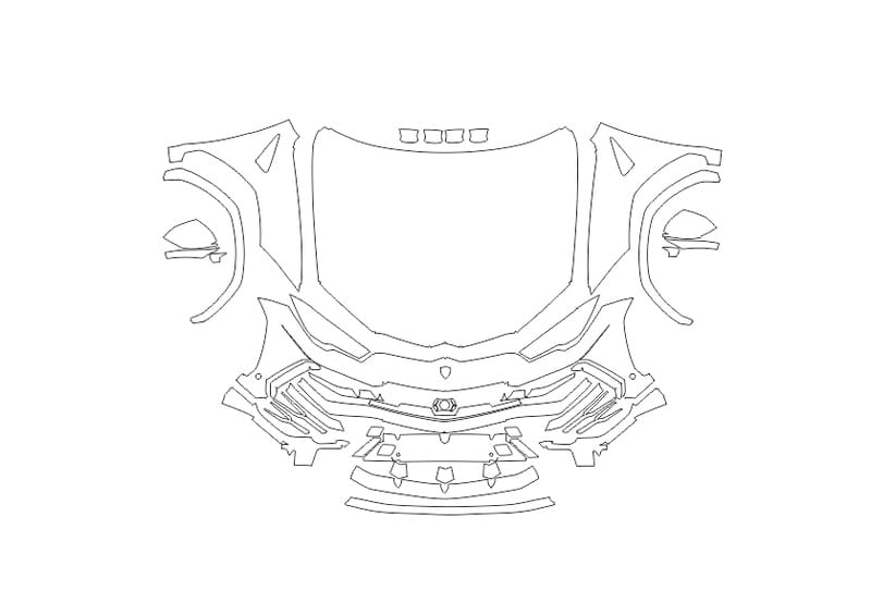 Formatki PPF do karoserii Lamborghini Urus (2022) Pearl Capsule – zestaw