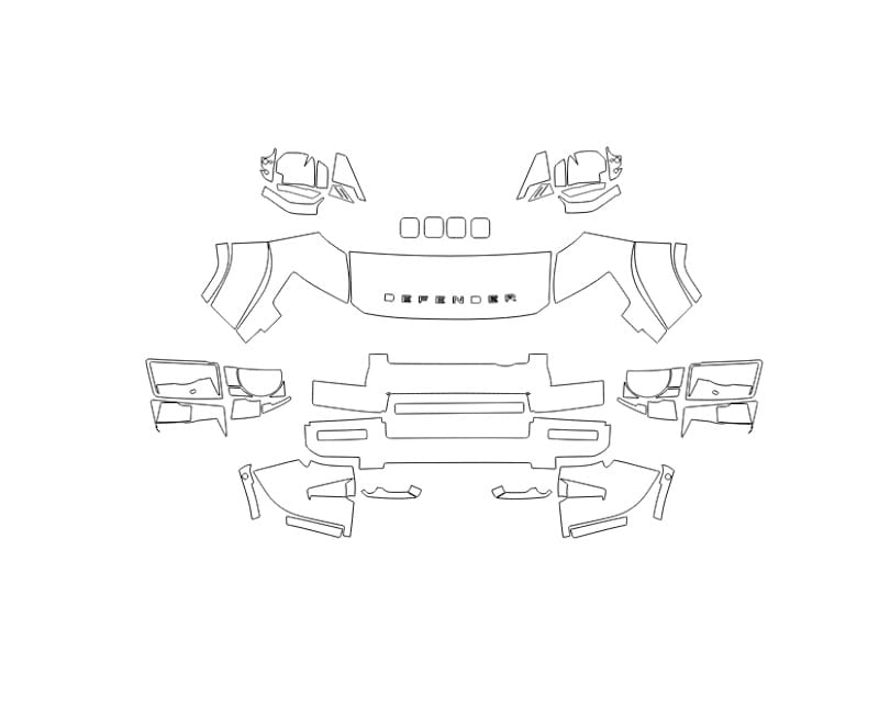 Formatki PPF do karoserii Land Rover Defender 110 (2025) OCTA – zestaw