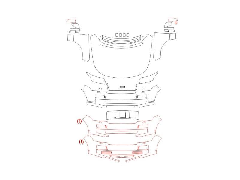 Formatki PPF do karoserii Land Rover Range Rover (2013) Supercharged – zestaw