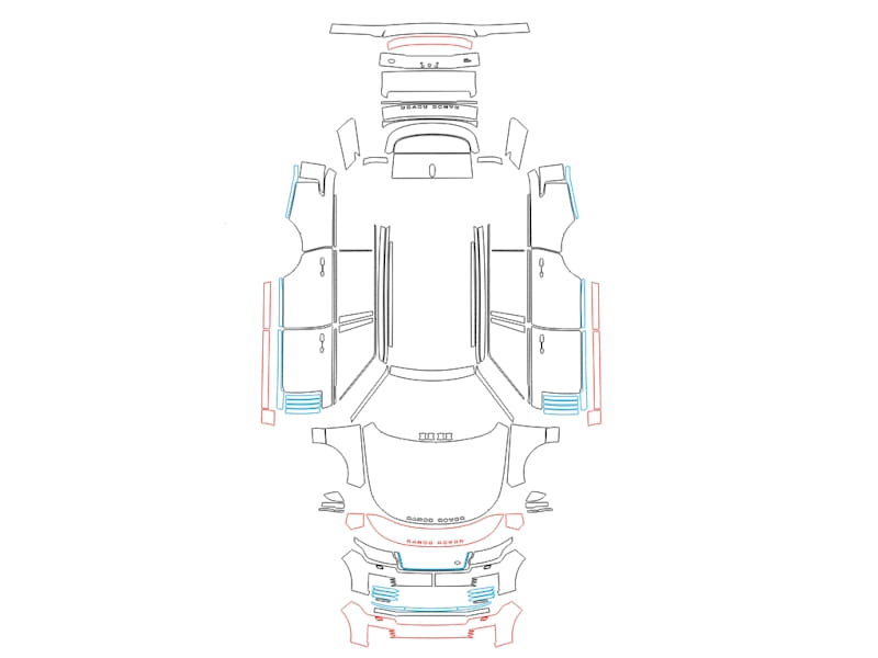 Formatki PPF do karoserii Land Rover Range Rover (2018) – zestaw