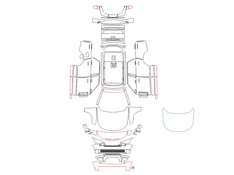 Formatki PPF do karoserii Land Rover Range Rover (2023) SV – zestaw