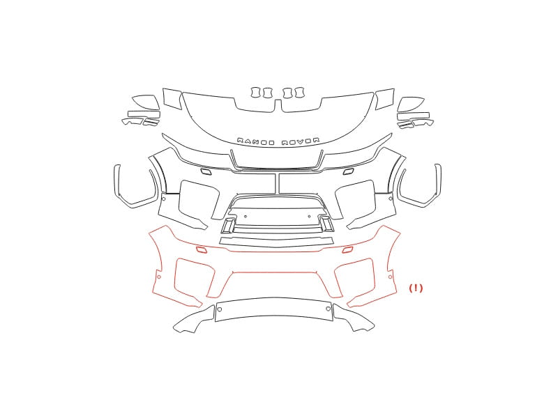 Formatki PPF do karoserii Land Rover Range Rover Sport (2018) SVR – zestaw