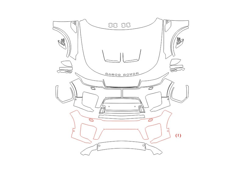 Formatki PPF do karoserii Land Rover Range Rover Sport (2018) SVR – zestaw