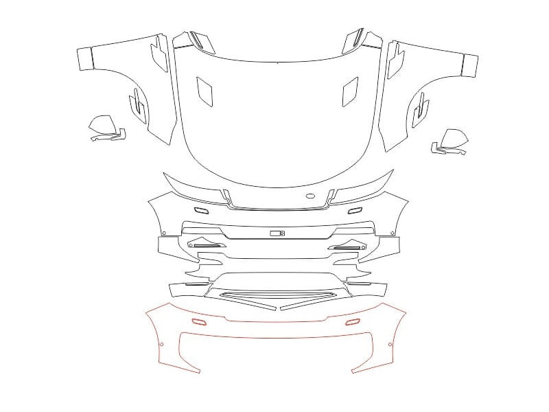 Formatki PPF do karoserii Land Rover Range Rover Sport (2022) – zestaw