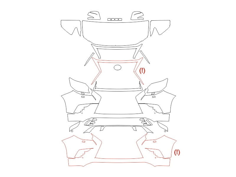 Formatki PPF do karoserii Lexus GX (2020) Black Line – zestaw