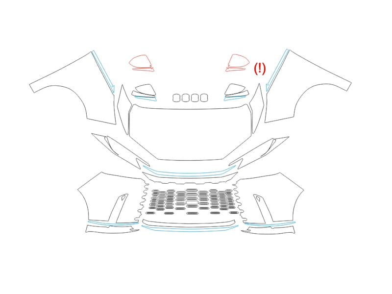 Formatki PPF do karoserii Lexus LM (2023) – zestaw