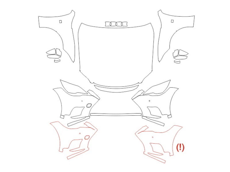 Formatki PPF do karoserii Lexus LS (2021) – zestaw