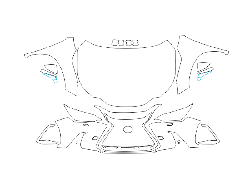 Formatki PPF do karoserii Lexus NX (2021) – zestaw