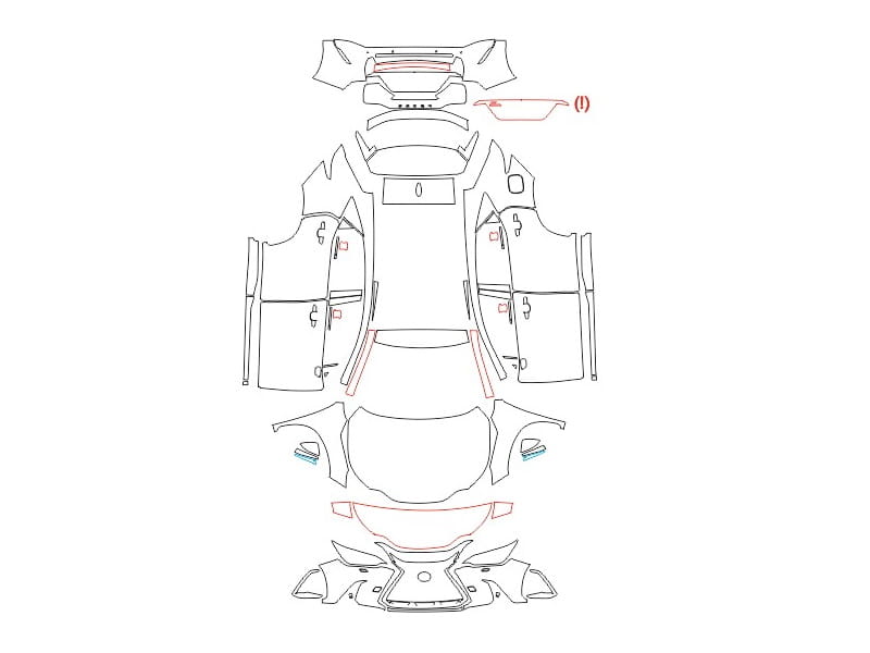 Formatki PPF do karoserii Lexus NX (2021) – zestaw