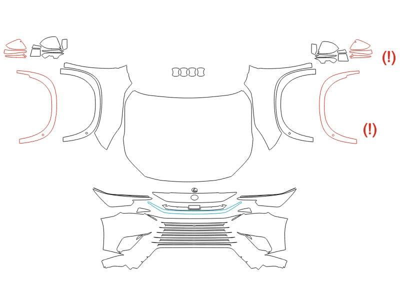 Formatki PPF do karoserii Lexus TX 350 (2023) – zestaw