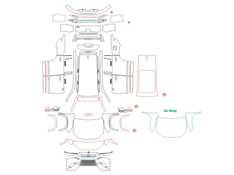 Formatki PPF do karoserii Lexus TX 350 (2023) – zestaw