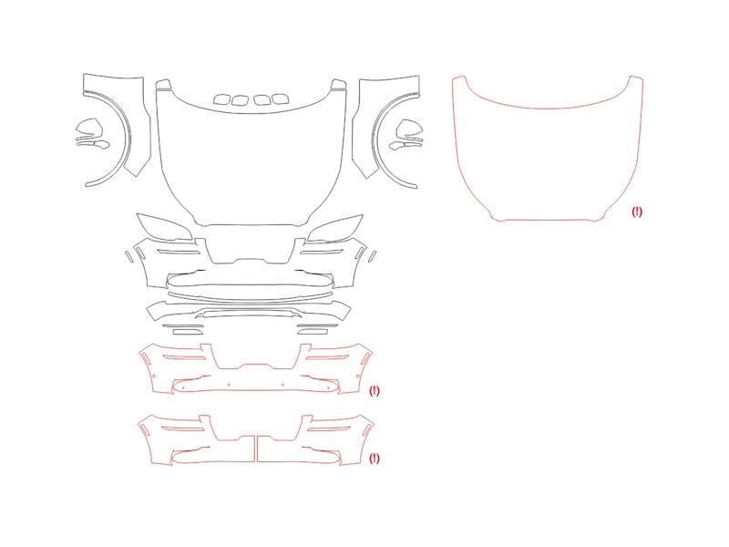 Formatki PPF do karoserii Lincoln Aviator (2020) – zestaw