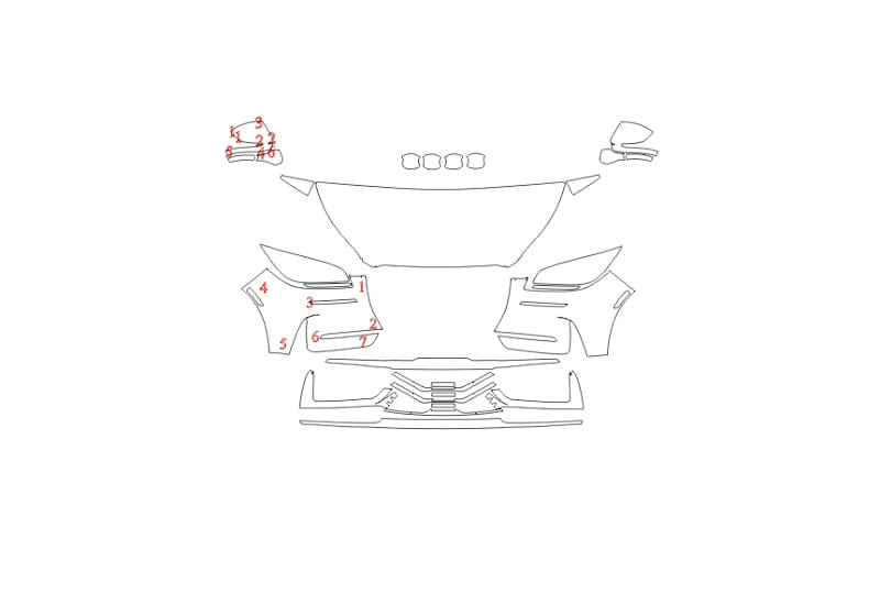 Formatki PPF do karoserii Lincoln Corsair (2023) Grand Touring – zestaw