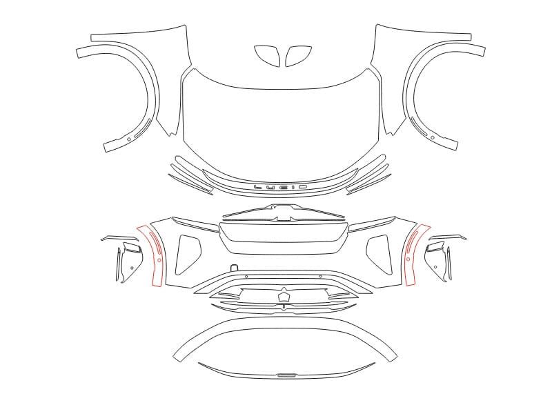 Formatki PPF do karoserii Lucid Gravity (2026) Grand Touring – zestaw