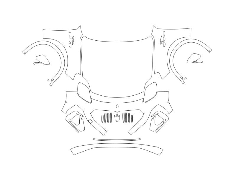 Formatki PPF do karoserii Maserati Grecale (2024) Folgore – zestaw