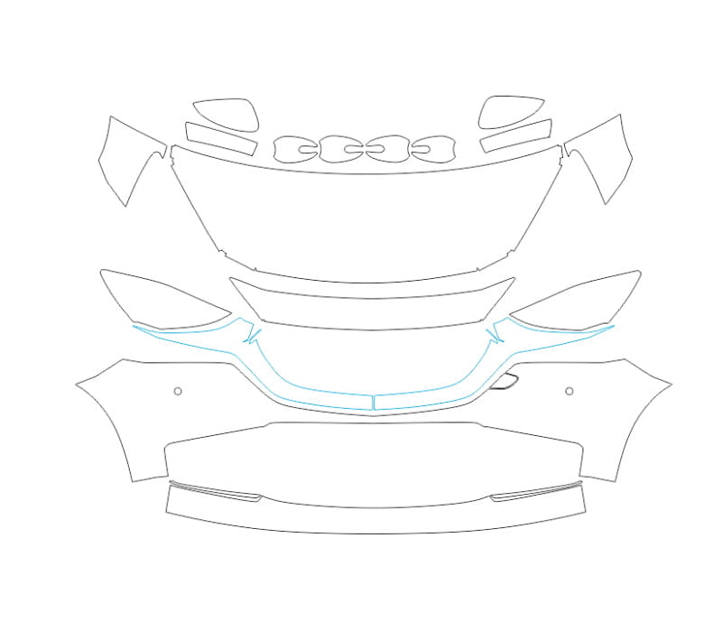 Formatki PPF do karoserii Mazda 2 (2020) – zestaw