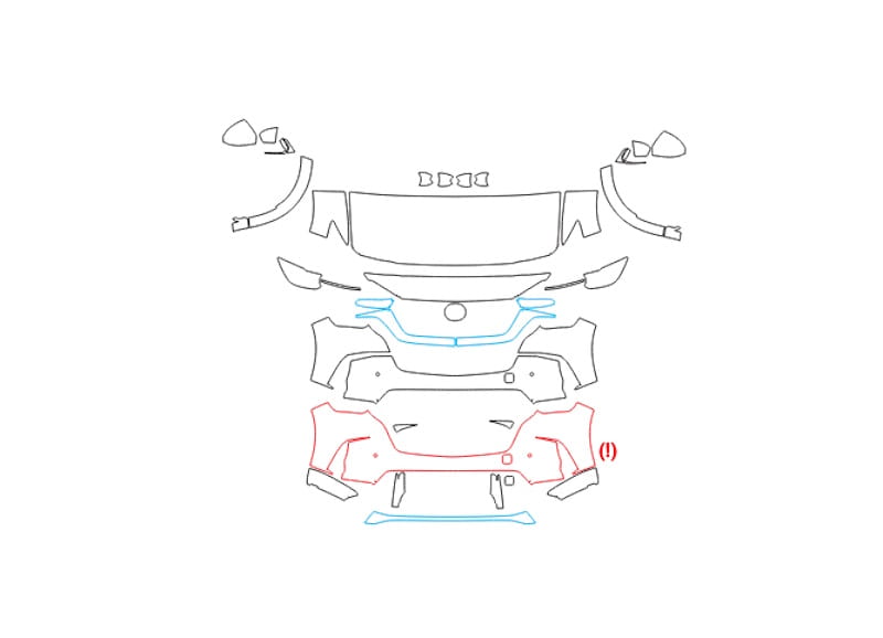 Formatki PPF do karoserii Mazda CX-90 (2023) Turbo S – zestaw
