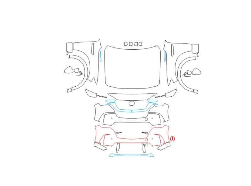 Formatki PPF do karoserii Mazda CX-90 (2023) Turbo S – zestaw