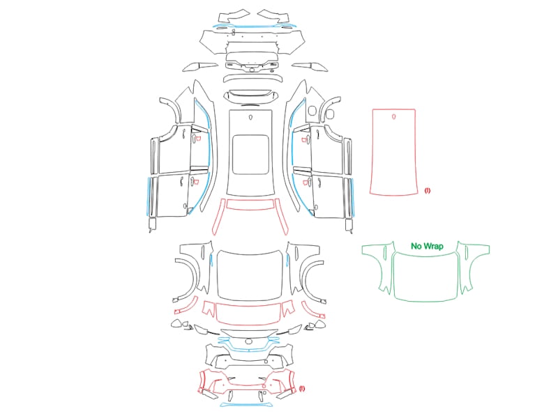 Formatki PPF do karoserii Mazda CX-90 (2023) Turbo S – zestaw