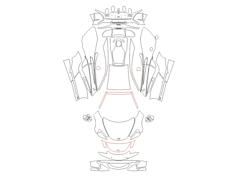 Formatki PPF do karoserii McLaren 600LT Coupe (2019) – zestaw