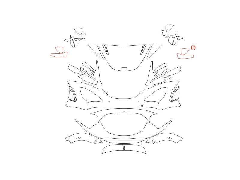 Formatki PPF do karoserii McLaren 750S Spider (2023) – zestaw