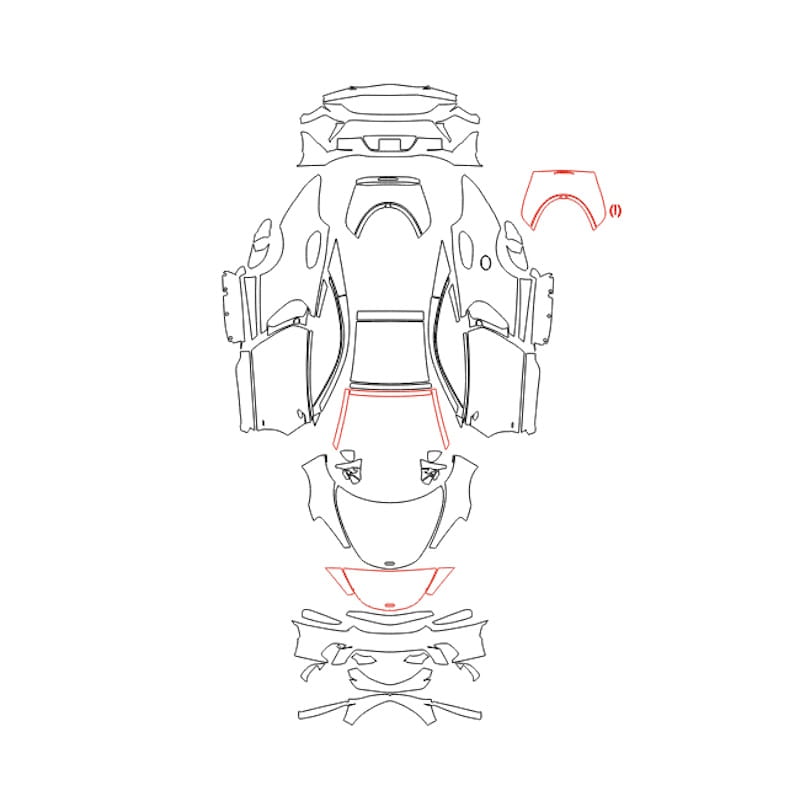 Formatki PPF do karoserii McLaren GTS (2024) – zestaw