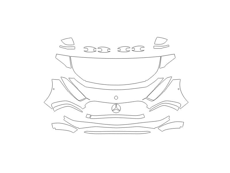 Formatki PPF do karoserii Mercedes-Benz A (2024) AMG 35 Sedan – zestaw