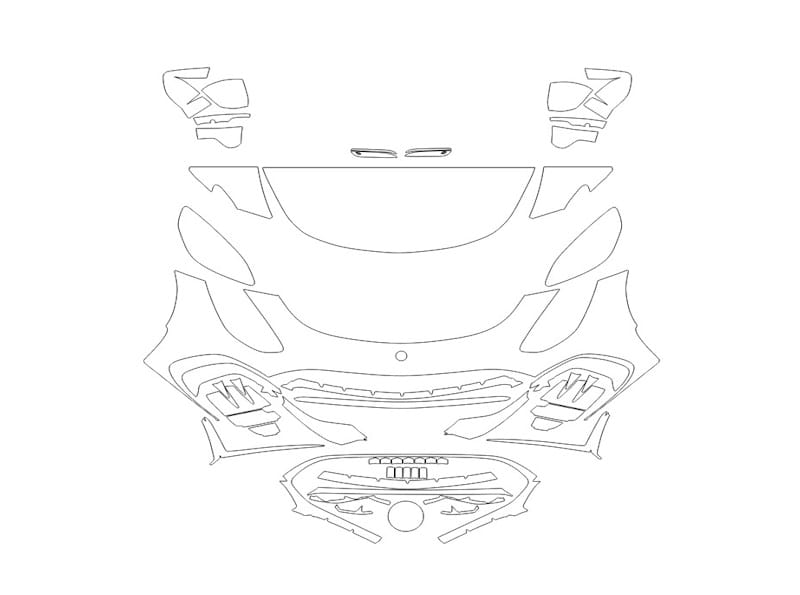 Formatki PPF do karoserii Mercedes-Benz AMG GT (2025) 63 Pro 2-Door Coupe – zestaw