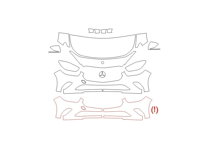 Formatki PPF do karoserii Mercedes-Benz B (2022) Base – zestaw