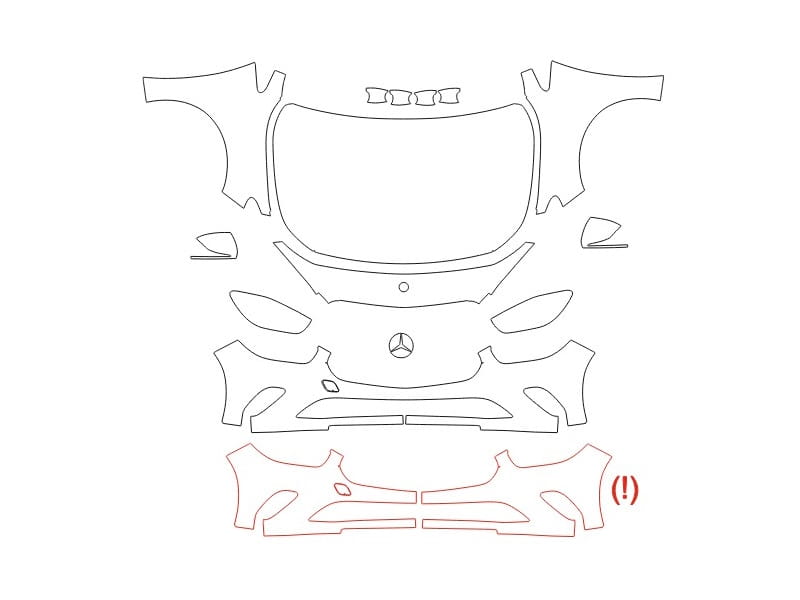 Formatki PPF do karoserii Mercedes-Benz B (2022) Base – zestaw