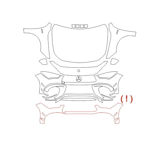Formatki PPF do karoserii Mercedes-Benz CLA (2020) AMG 45 Aerokit – zestaw