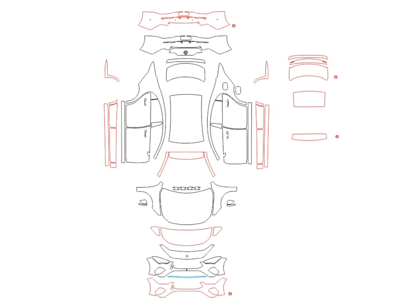 Formatki PPF do karoserii Mercedes-Benz CLA (2024) – zestaw