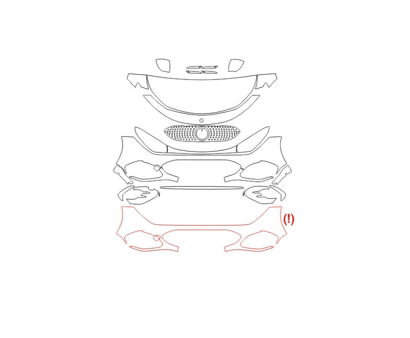 Formatki PPF do karoserii Mercedes-Benz CLA EQ (2026) AMG – zestaw