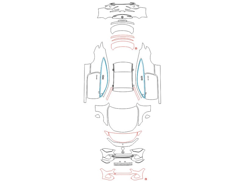 Formatki PPF do karoserii Mercedes-Benz CLE (2024) 300 Coupe – zestaw