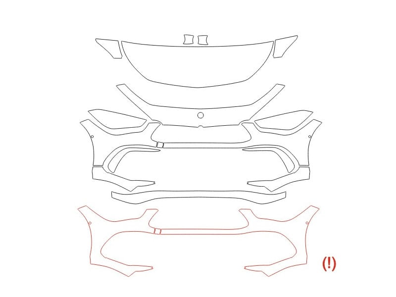 Formatki PPF do karoserii Mercedes-Benz CLE (2024) AMG Coupe – zestaw