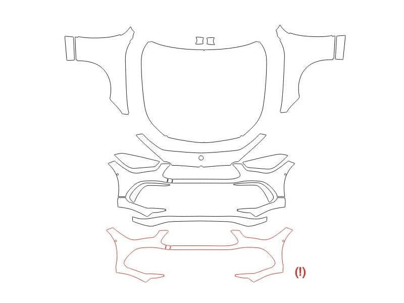 Formatki PPF do karoserii Mercedes-Benz CLE (2024) AMG Coupe – zestaw