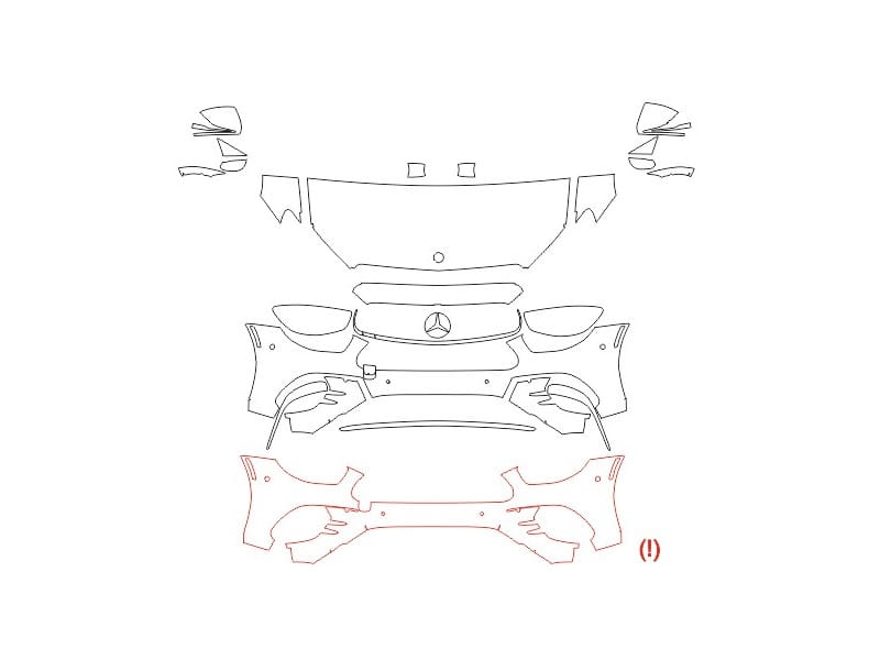 Formatki PPF do karoserii Mercedes-Benz E (2020) AMG 53 Coupe – zestaw