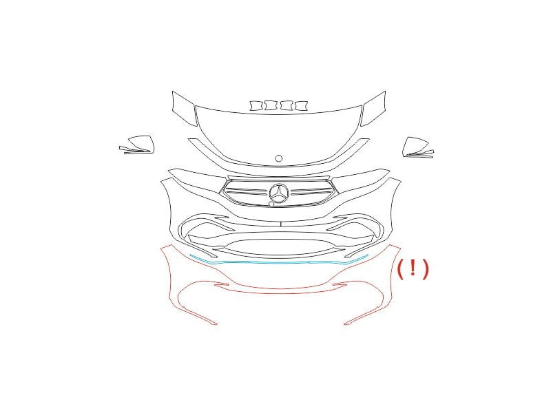 Formatki PPF do karoserii Mercedes-Benz EQA (2021) AMG – zestaw