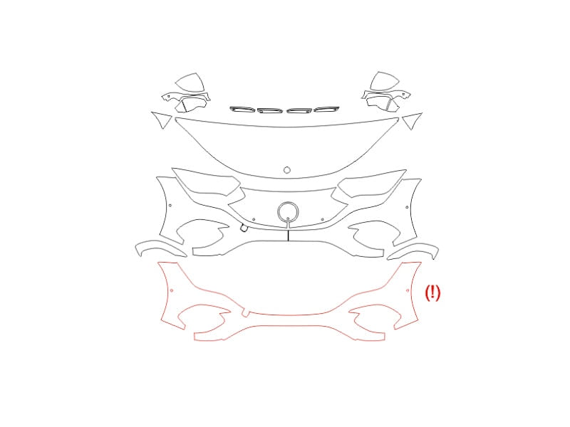 Formatki PPF do karoserii Mercedes-Benz EQE (2021) Electric Art Line Base – zestaw