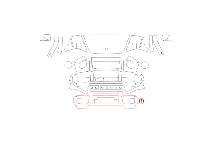 Formatki PPF do karoserii Mercedes-Benz G (2022) AMG 63 4x4 – zestaw