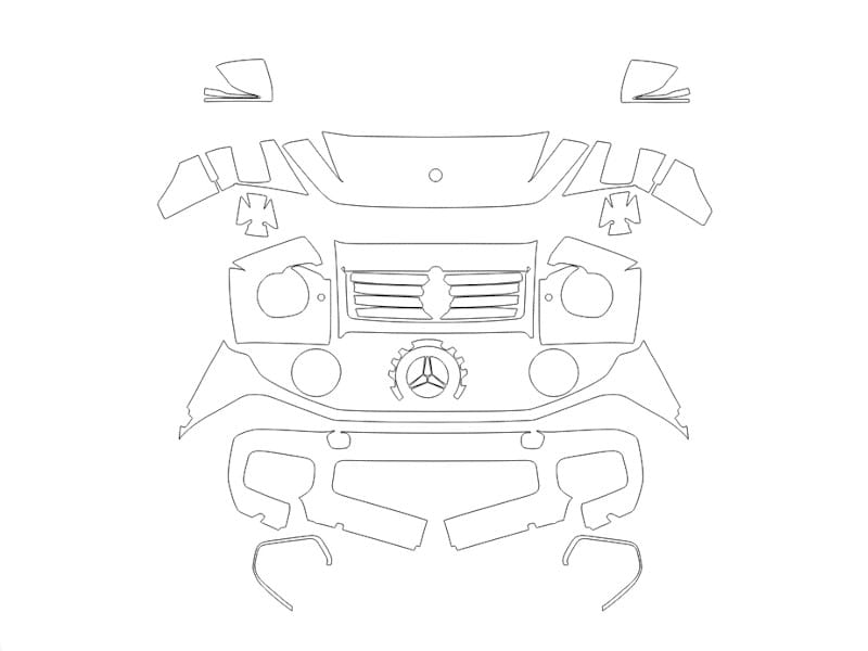 Formatki PPF do karoserii Mercedes-Benz G-Class (2024) 550 – zestaw