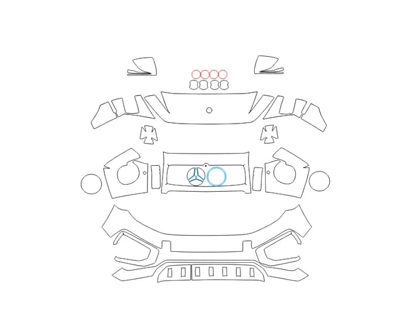 Formatki PPF do karoserii Mercedes-Benz G-class (2024) AMG 63 – zestaw